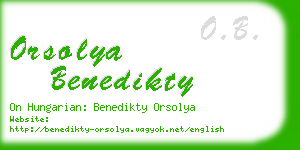 orsolya benedikty business card